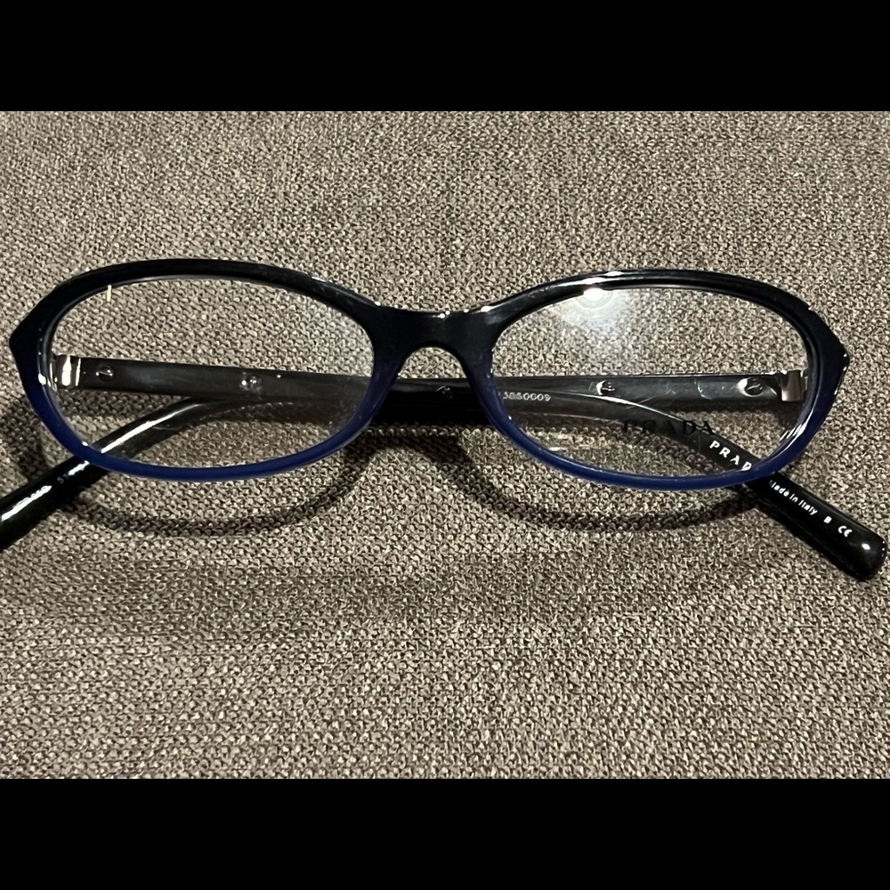 Prada Glasses Blue Ombre No Rx Italy Fashion Small Frame